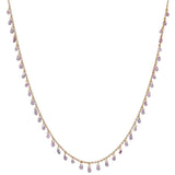 Gurhan Dew Gold Sapphire Link Short Necklace, Briolettes on Delicate Chain