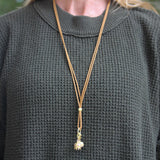 Paul Morelli 18K Yellow Gold Cognac Cotton Cord Necklace