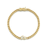 Jade Trau Poppy Curb Bracelet with diamonds - Be On Park