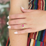 Lauren K Oval Pink Tourmaline Griffen Ring