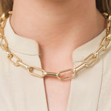 Roberto Coin Flat Edge Oval Link Chain Necklace