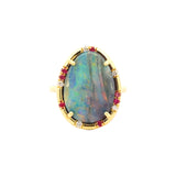 Lauren K Boulder Opal Sprinkle Ring with Pink Sapphire and Diamond