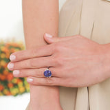 Vintage Tanzanite and Diamond Ring