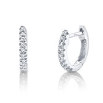 Shy Creation White Gold Classic Mini Diamond Huggies - Be On Park