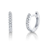 Shy Creation White Gold Classic Mini Diamond Huggies - Be On Park