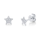 Shy Creation White Gold Mini Pave Diamond Star Studs