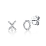 Shy Creation White Gold X&O Diamond Studs - Be On Park