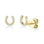 Shy Creation Diamond Horseshoe Stud Earrings - Be On Park