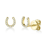 Shy Creation Diamond Horseshoe Stud Earrings