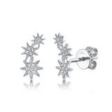 Shy Creation White Gold Mini Diamond Star Cluster Studs
