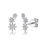 Shy Creation White Gold Mini Diamond Star Cluster Studs - Be On Park