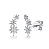 Shy Creation White Gold Mini Diamond Star Cluster Studs - Be On Park