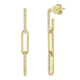 Shy Creation Diamond Paperclip Link Earrings - Be On Park