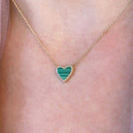 Shy Creation Malachite and Diamond Heart Necklace - Be On Park