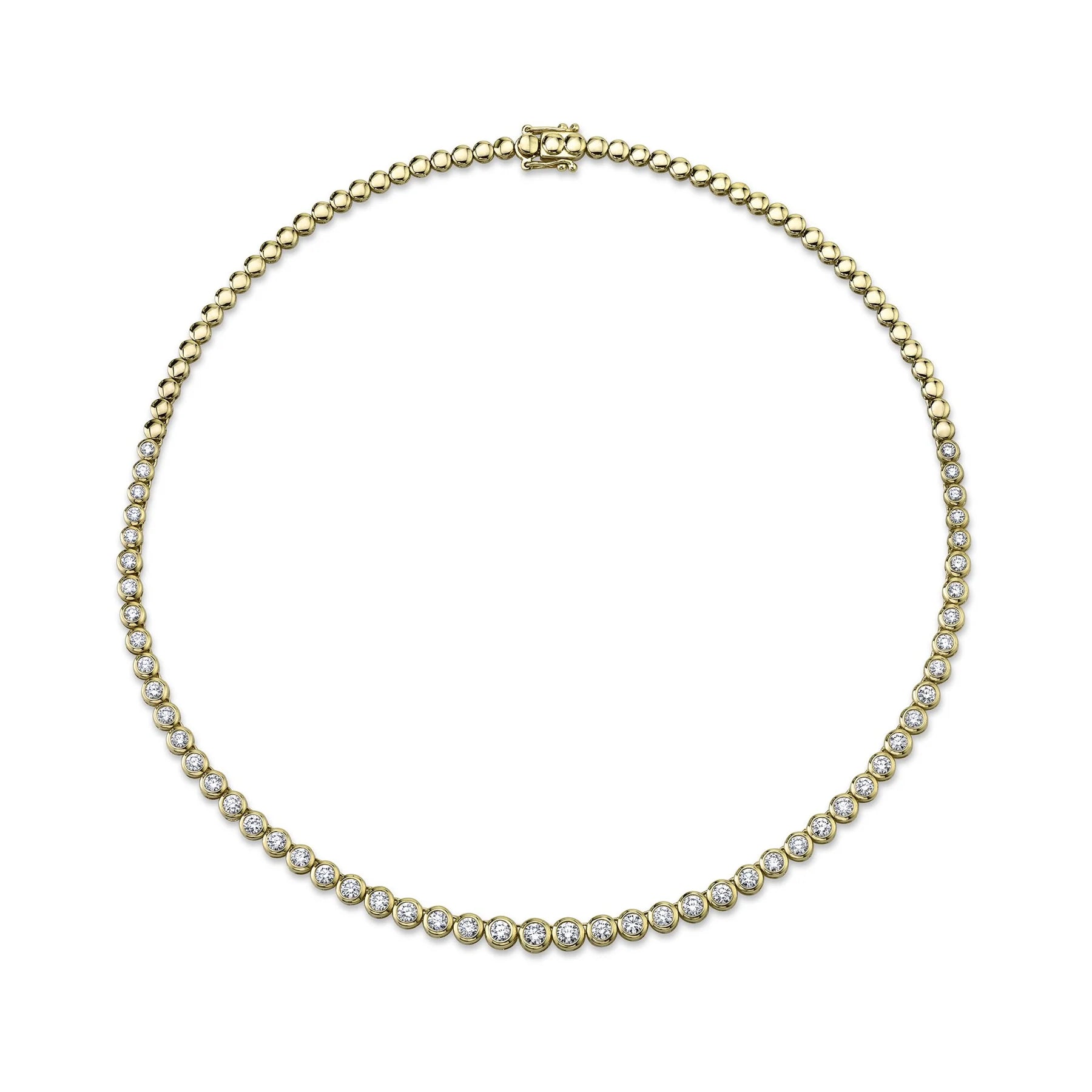 Shy Creation Bezel Diamond Tennis Necklace - Be On Park