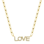 Shy Creation Diamond "Love" Necklace - Be On Park