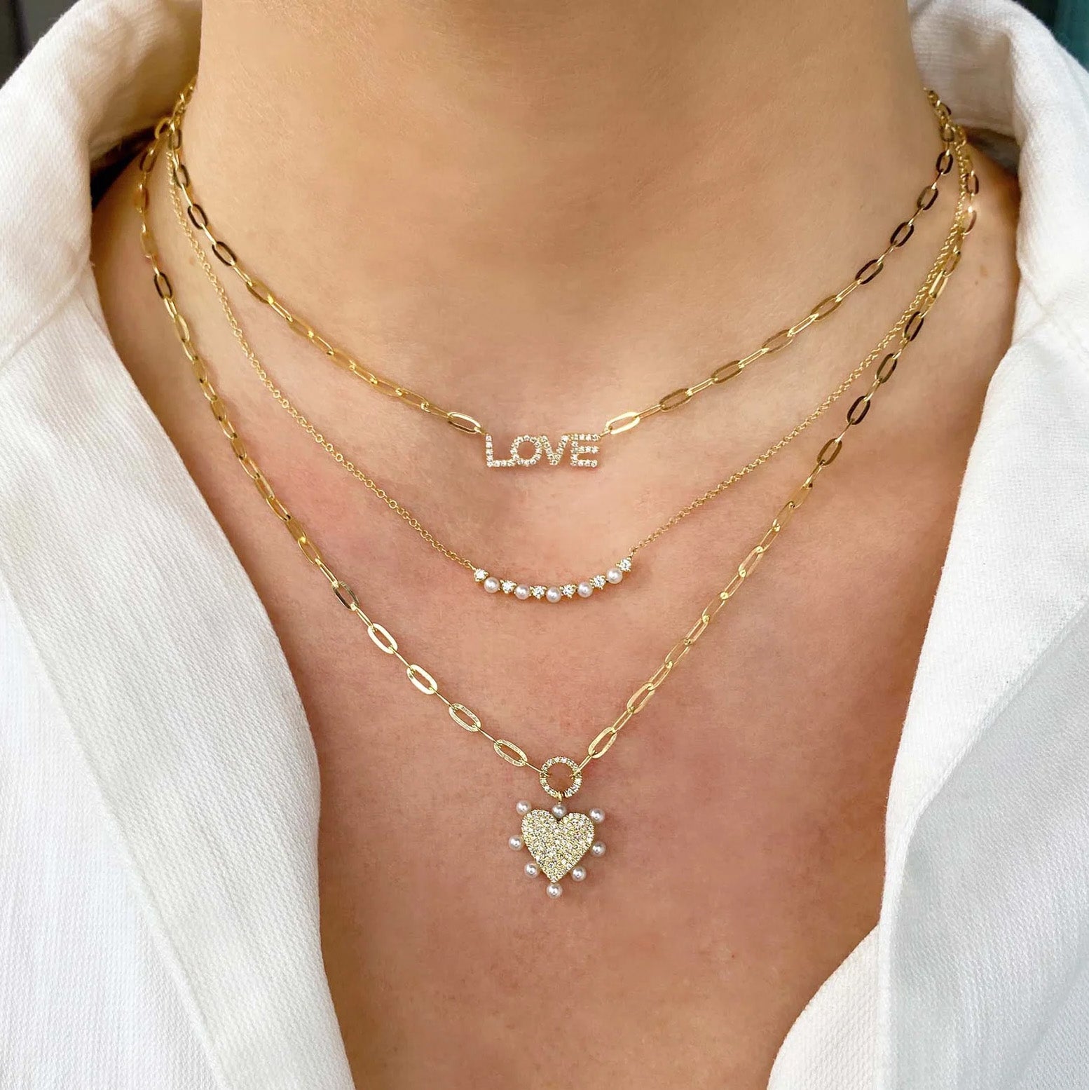 Shy Creation Diamond "Love" Necklace - Be On Park