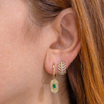Shy Creation Diamond Leaf Huggie Earrings - Be On Park