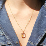 Loquet Cabochon Quartzite, Jade, and Tsavorite Lemon Charm
