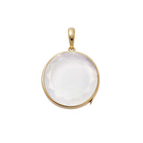 Loquet Large Round Gold Locket on Oval Chain
