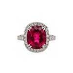 Oval Pink Tourmaline & Diamond Halo Ring - Be On Park