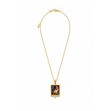 GURHAN 24K Yellow Gold Carved Toshikane Red Parrot and Diamond Pendant Necklace