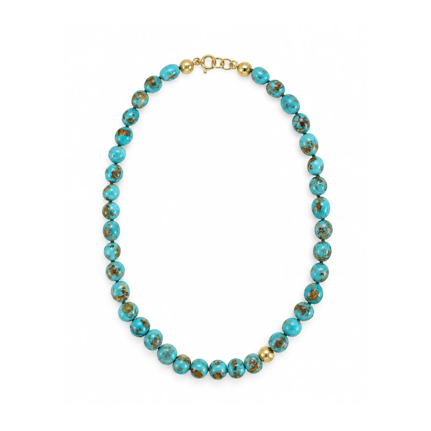 GURHAN 24K Yellow Gold Turquoise Bead and Diamond Necklace - Be On Park