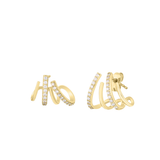 Roberto Coin Diamond Curl Climber Earrings