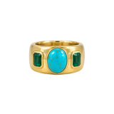 Jenna Blake Emerald & Turquoise Three-Stone Ring