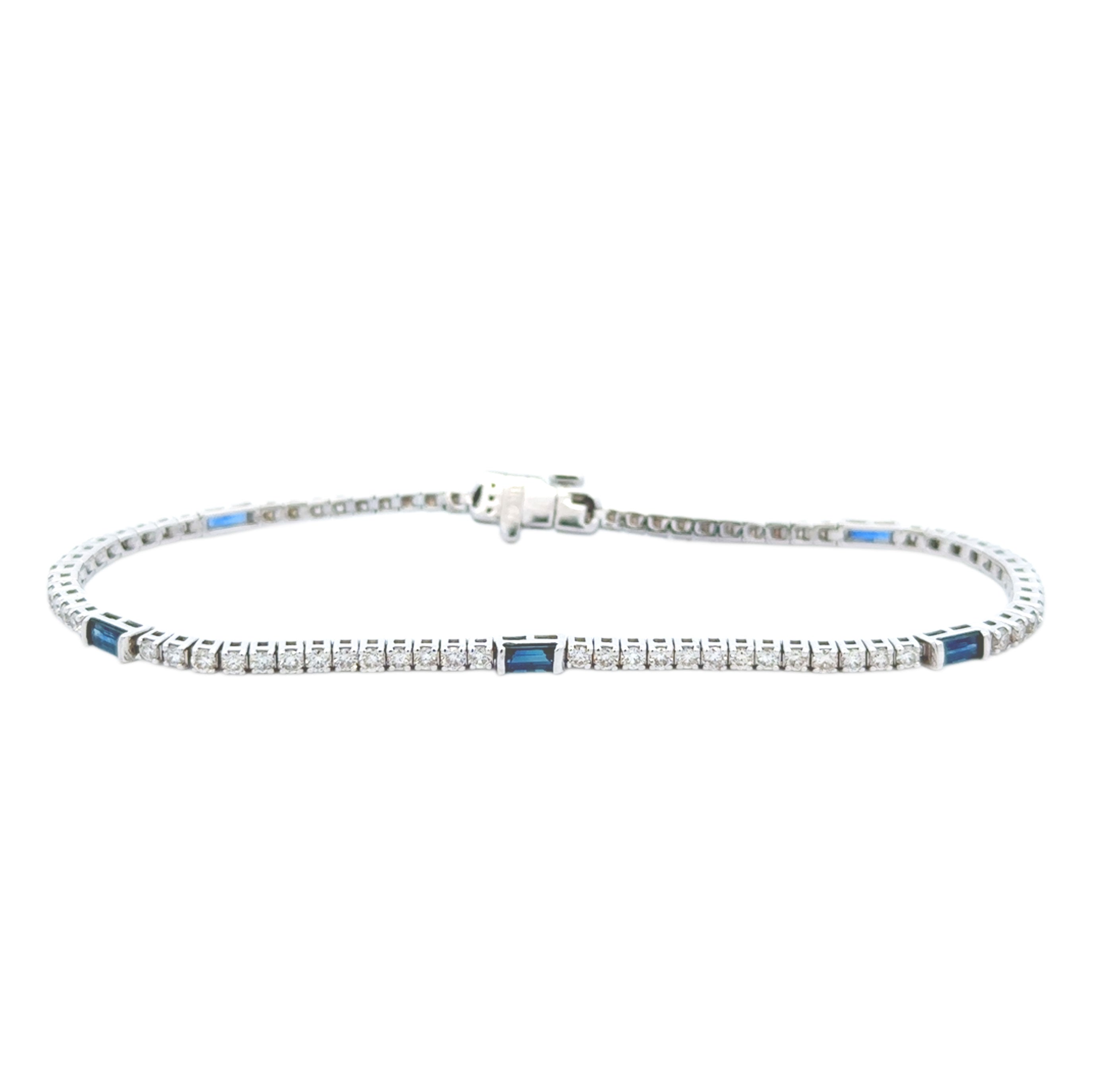 Diamond and Sapphire Tennis Bracelet - Be On Park