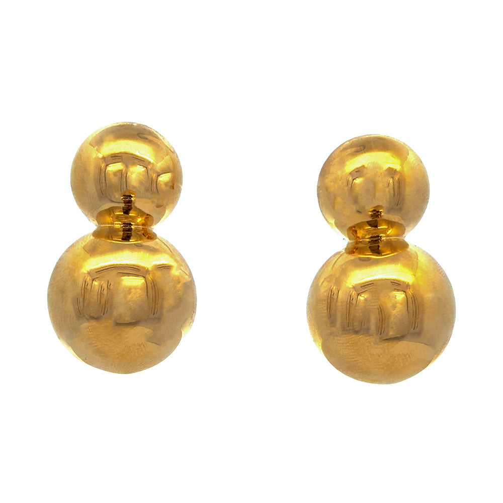 Antonio Papini Gold Ball Earrings - Be On Park