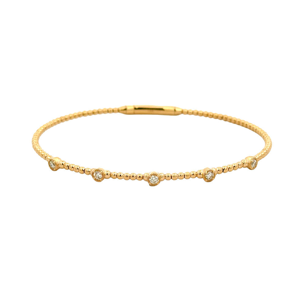 Be On Park Yellow Gold Diamond Station Flexi Bangle - Be On Park
