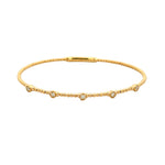 Be On Park Yellow Gold Diamond Station Flexi Bangle - Be On Park