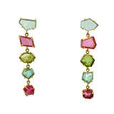 Lauren K Yellow Gold & Tourmaline Drop Earrings - Be On Park