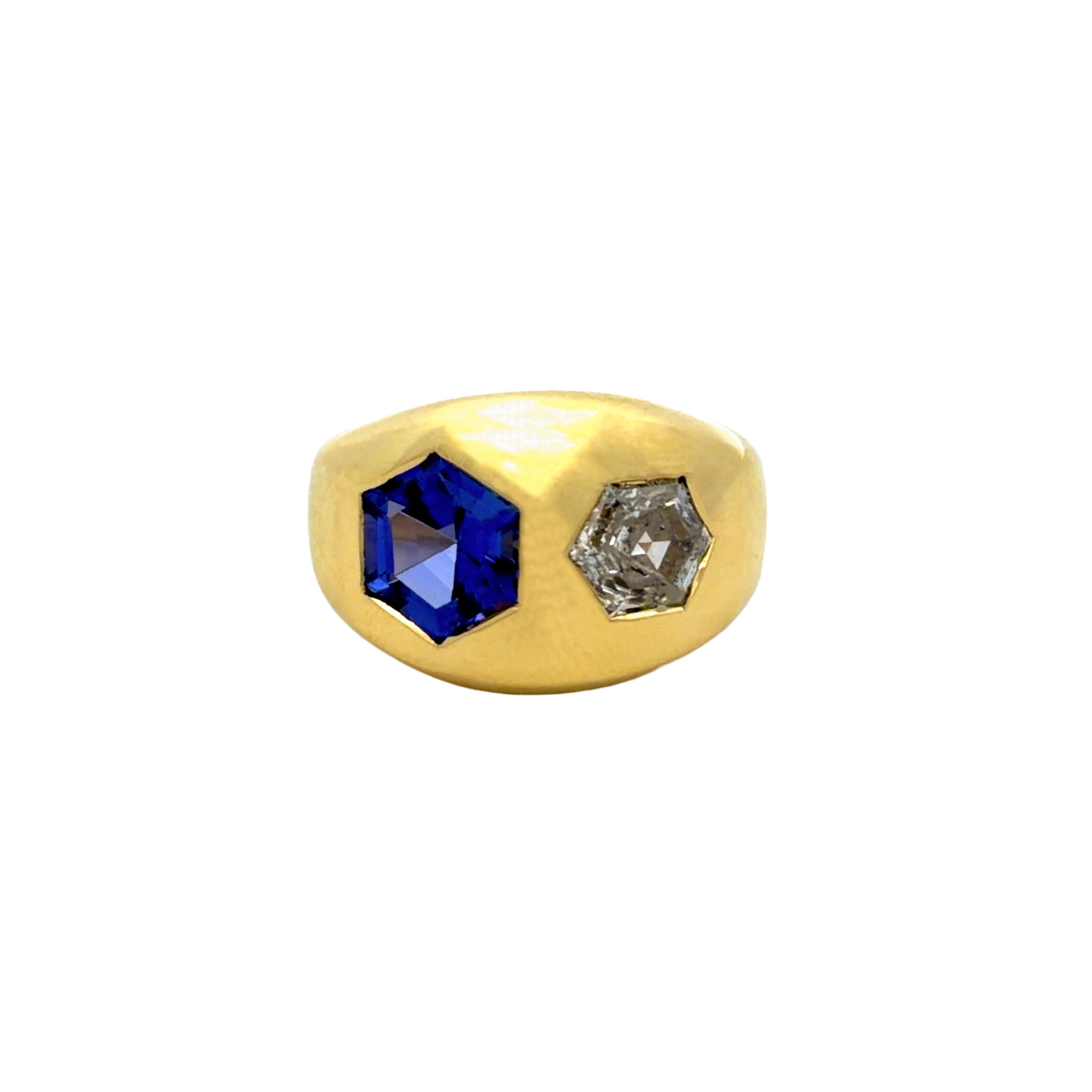 Lauren K Yellow Gold, Tanzanite & Diamond Band Size 7 1/4 - Be On Park