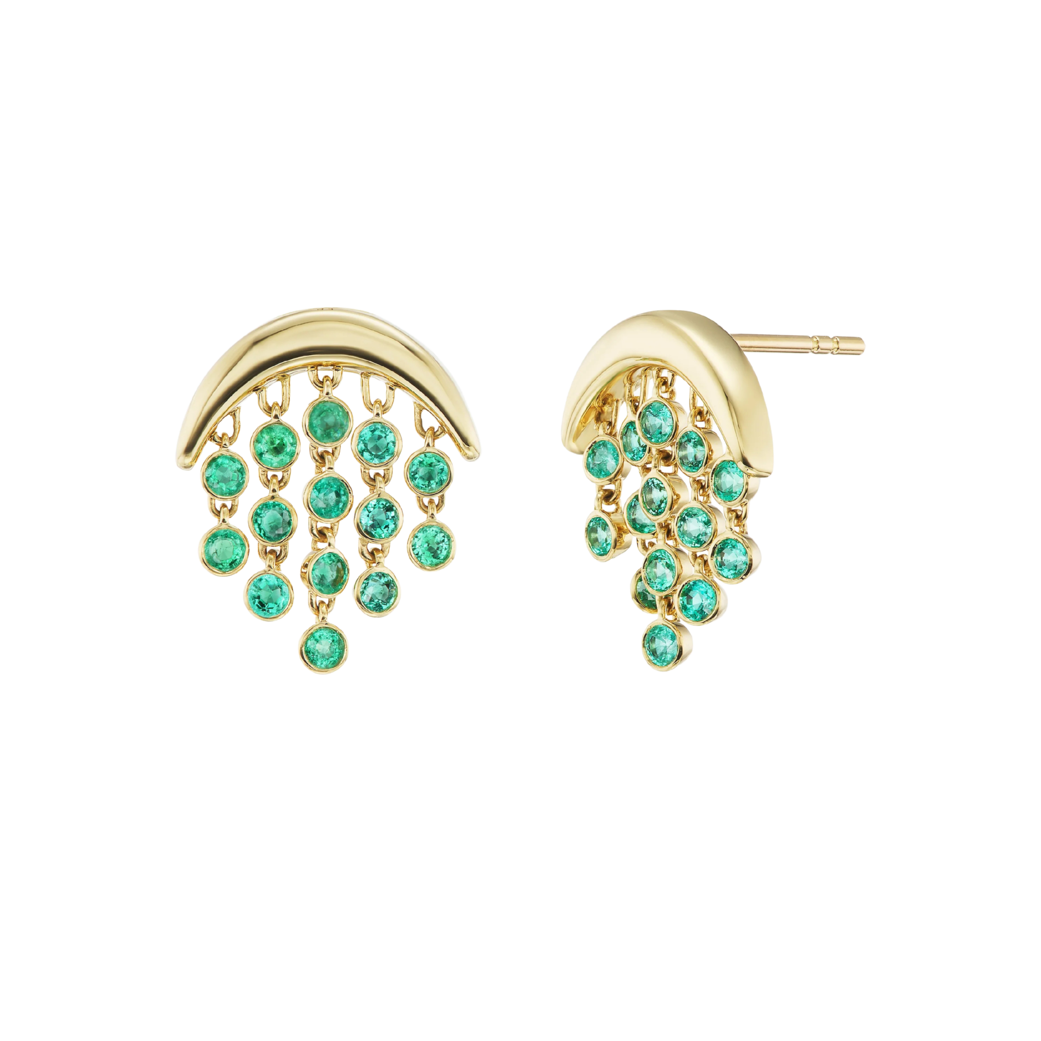 Emily P Wheeler Yellow Gold & Emerald Baby Fringe Earrings - Be On Park