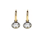 By Pariah White Topaz & Black Rhodium Orbit Hoops - Be On Park