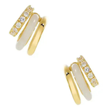 By Pariah Classic Gem Earring Stack with White Jasper - Be On Park