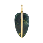 By Pariah Large Pebble Pendant in Moss Agate - Be On Park