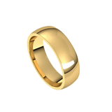 14K Yellow Gold 6mm Lightweight Comfort Fit Half Round Band Size 9.5