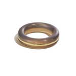 By Pariah Essential Gem Stacking Ring Grey Agate - Be On Park