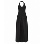 Enza Costa Cotton Halter Dress in Black - Be On Park