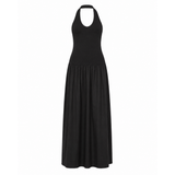 Enza Costa Cotton Halter Dress in Black - Be On Park