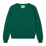 Jumper 1234 Cashmere Distressed Crew in Olive Green