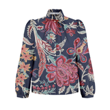 Alix of Bohemia Annabelle Enchanted Floral Shirt in Dark Blue - Be On Park