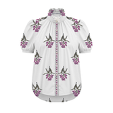 Alix of Bohemia Winnie Fuchsia Flower Shirt in Off White - Be On Park