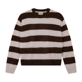 Jumper 1234 Wool Brushed Stripe Crew in Hickory Oyster