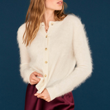 Jumper 1234 Cashmere Brushed Cardigan in Cream