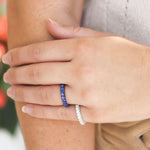 Graziela 3-Sided Blue Sapphire Blue Rhodium Band - Be On Park