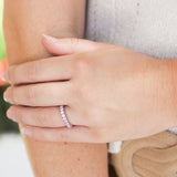 Graziela 3-Sided Pink Sapphire Pink Rhodium Band - Be On Park